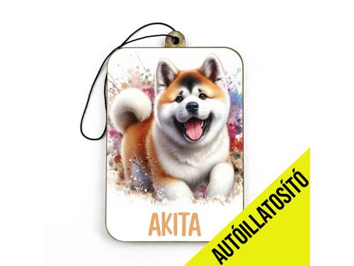 (ILL003) Akita - Kutyás Autóillatosító - Autós Kiegészítő - Kutyás Ajándékok - Ajándék Kutyabarátoknak - Ajándék Kutyatulajdonosoknak