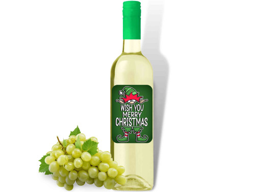 (BOF1-134) Wish You Merry Chrsitmas - Fehér Száraz Bor, 750ml - Karácsonyi Bor - Karácsonyi Ajándék