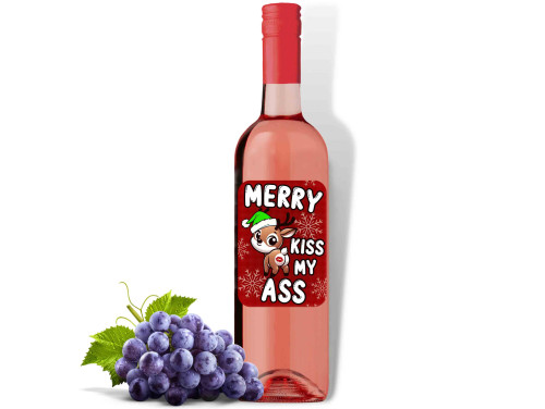 (BOR1-131) Merry Kiss My Ass - Rozé Száraz Bor, 750ml - Karácsonyi Bor - Karácsonyi Ajándék