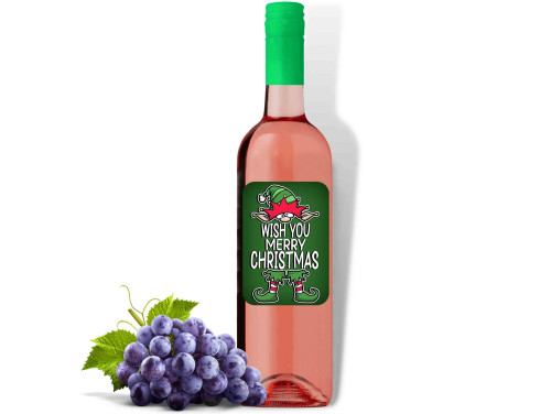 (BOR1-134) Wish You Merry Chrsitmas - Rozé Száraz Bor, 750ml - Karácsonyi Bor - Karácsonyi Ajándék