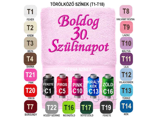 ⭐ Szülinapi Hímzett Törölköző ⭐ Boldog 30. Szülinapot ⭐ Ajándék 30. Születésnapra