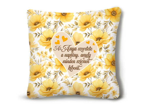(NNP174) Nagy Négyzet Plüss Párna 45 x45 cm - Az Anya szeretete a napfény - Anyák Napi Ajándék Anyáknak