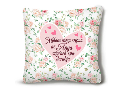 (NNP175) Nagy Négyzet Plüss Párna 45 x45 cm - Minden rózsa szirma - Anyák Napi Ajándék Anyáknak