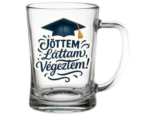 (SS378) Ballagási Söröskorsó - Jöttem Láttam Végeztem 500 ml - Ballagási, Diplomaosztóra Ajándék