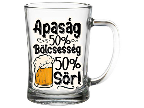 (SS381) Apa Söröskorsó 500 ml - Apaság – Vicces Söröskorsó Apáknak Apák Napjára