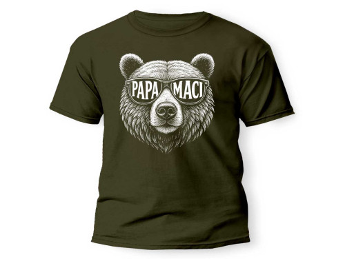 Vicces Póló Apáknak - Papa Maci - Apák Napi Ajándék Papának