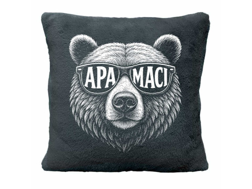 (NNP182) Nagy Négyzet Plüss Párna 45 x45 cm - „Apa Maci” felirattal - Apák Napi Ajándék Apáknak