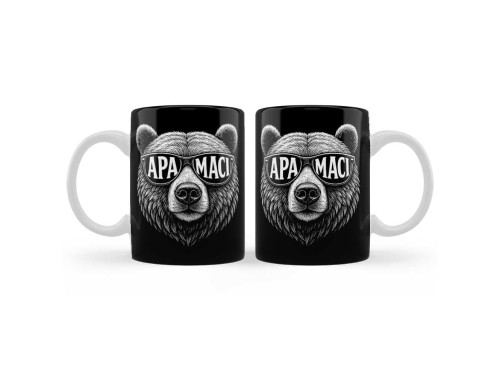 (B1345) Bögre Apáknak - Apa Maci - Apák Napi Ajándék Apáknak