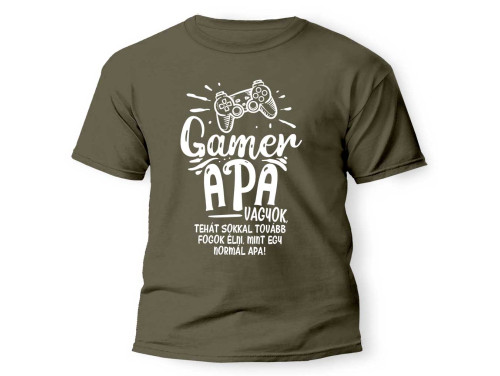 Vicces Póló Apáknak - Gamer Apa Vagyok - Apák Napi Ajándék Apának