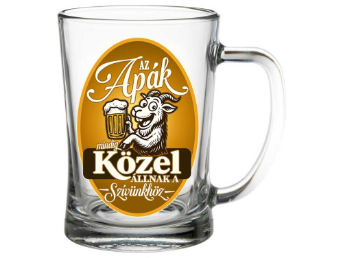 (SS382) Apa Söröskorsó 500 ml - Az Apák Mindig Közel Állank A Szívünkhöz– Vicces Söröskorsó Apáknak Apák Napjára