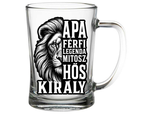 (SS383) Apa Söröskorsó 500 ml - Apa Férfi Legenda Mitosz – Vicces Söröskorsó Apáknak Apák Napjára