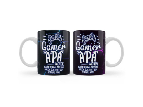 (B1351) Bögre Apáknak - Gamer Apa Vagyok - Apák Napi Ajándék Apáknak