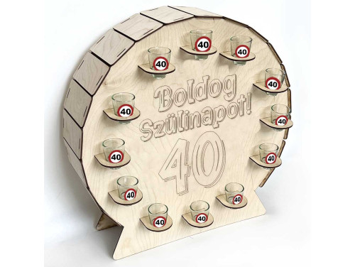 Vicces Pálinkás Pohár Tartó Hordó - Boldog Szülinapot 40 - Vicces 40. Szülinapi Ajándék