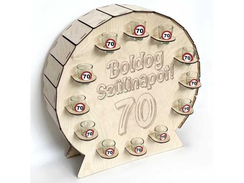 Vicces Pálinkás Pohár Tartó Hordó - Boldog Szülinapot 70 - Vicces 70. Szülinapi Ajándék