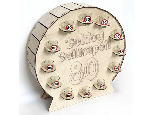 Vicces Pálinkás Pohár Tartó Hordó - Boldog Szülinapot 80 - Vicces 80. Szülinapi Ajándék