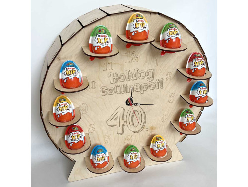 Kinder Tojás Tartó Óra Hordó - Boldog Szülinapot 40. - 40. Szülinapi Ajándék