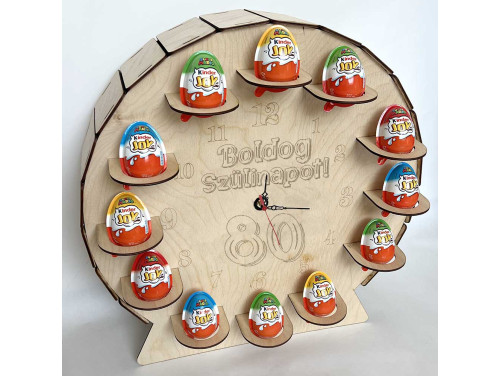 Kinder Tojás Tartó Óra Hordó - Boldog Szülinapot 80. - 80. Szülinapi Ajándék