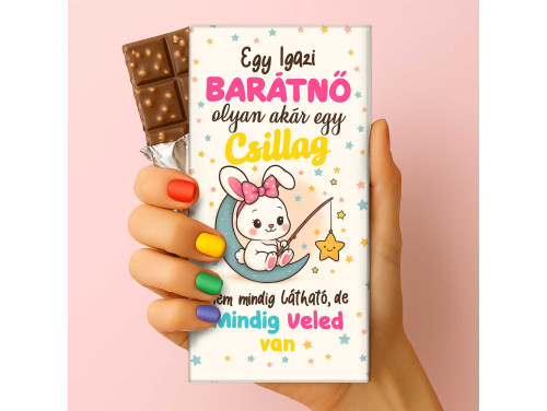 Csoda Csoki - Feliratos Csokoládé - Egy Igazi Barátnő Olyan Akár Egy Csillag - Ajándék Barátnőnek - Rizses Tejcsokoládé 75 g