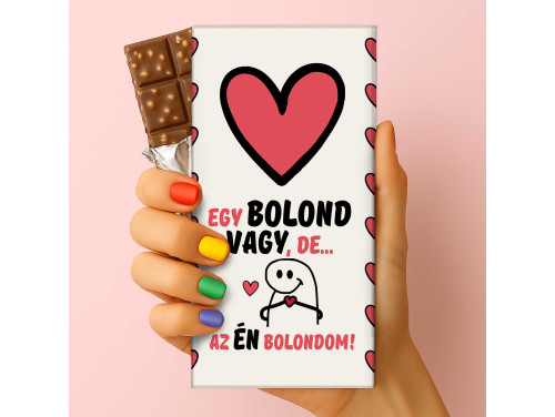 Csoda Csoki - Feliratos Csokoládé - Egy Bolond Vagy, De Az Én Bolondom - Valentin Napi Ajándék - Rizses Tejcsokoládé 75 g