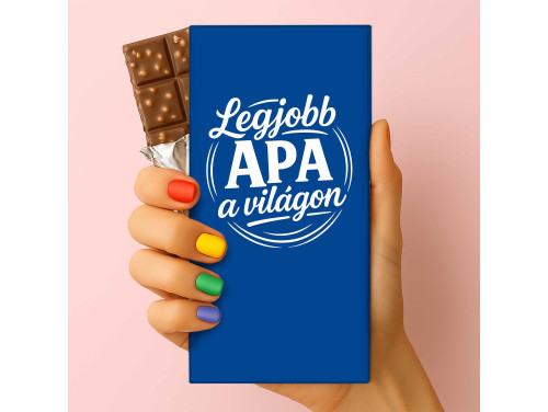 Csoda Csoki - Feliratos Csokoládé - Legjobb Apa - Apák Napi Ajándék Apáknak - Rizses Tejcsokoládé 75 g