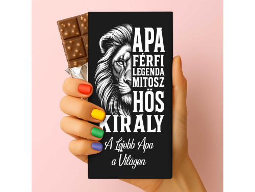 Csoda Csoki - Feliratos Csokoládé - Apa Férfi Legenda Mítosz - Apák Napi Ajándék Apáknak - Rizses Tejcsokoládé 75 g