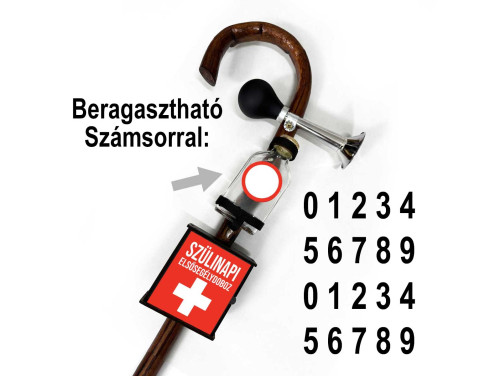 Vicces Sétabot - Egyedi Dudás Sétabot - Dudás Kampósbot - Egyedileg Beragasztható Számmal - Szülinapi Ajándék