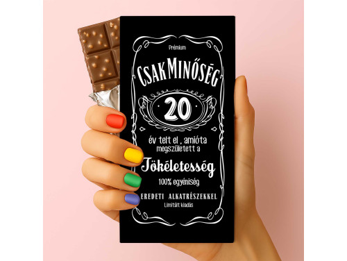 Csoda Csoki - Feliratos Csokoládé - 20 Csak Minőség - Rizses Tejcsokoládé 75 g - Születésnapi Ajándék