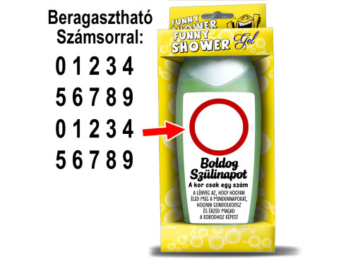(TUS155) Tusfürdő 300 ml - Boldog Szülinapot A Kor Csak Egy Szám Beragasztható Számmal – Szülinapi ajándékok