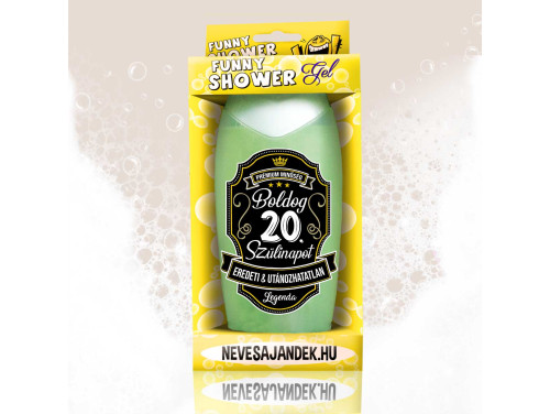 (TUS160) Tusfürdő 300 ml - Boldog 20. Szülinapot Eredeti & Utánozhatatlan – 20. Szülinapi ajándékok