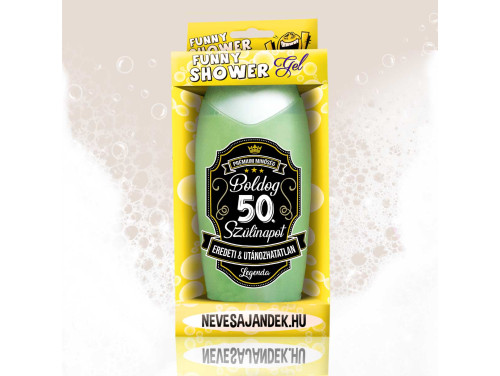 (TUS163) Tusfürdő 300 ml - Boldog 50. Szülinapot Eredeti & Utánozhatatlan – 50. Szülinapi ajándékok
