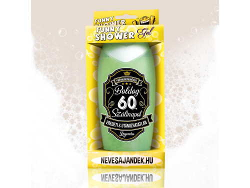(TUS164) Tusfürdő 300 ml - Boldog 60. Szülinapot Eredeti & Utánozhatatlan – 60. Szülinapi ajándékok