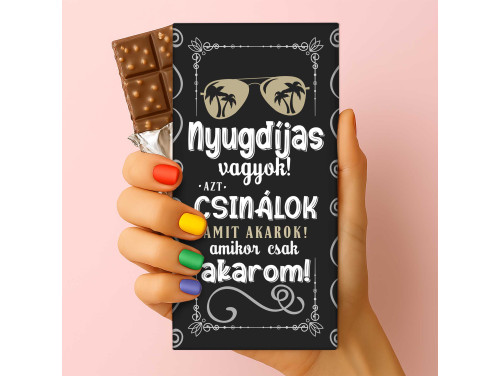 Csoda Csoki - Feliratos Csokoládé - Nyugdíjas vagyok Az Csinálok Amit Akarok - Ajándék Nyugdíjasnak - Rizses Tejtábla 75 g