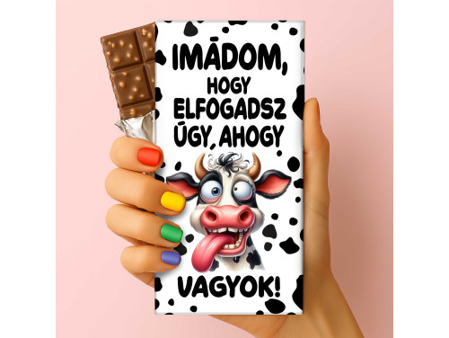 Csoda Csoki - Feliratos Csokoládé - Imádom, hogy elfogadsz úgy, ahogy vagyok - Ajándék Barátnak, Barátnőnek - Rizses Tejcsokoládé 75 g