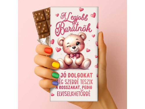 Csoda Csoki - Feliratos Csokoládé - A Legjobb Barátnők - Ajándék Barátnőnek - Rizses Tejcsokoládé 75 g