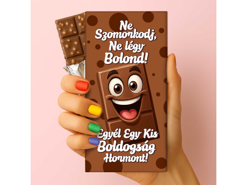Csoda Csoki - Feliratos Csokoládé - Ne Szomorkodj, Ne Légy Bolond - Bocsánat Kérő Ajándék - Rizses Tejcsokoládé 75 g