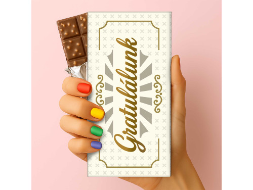 Csoda Csoki - Feliratos Csokoládé - Gratulálunk - Gratulációs Ajándék - Rizses Csokoládé 75 g