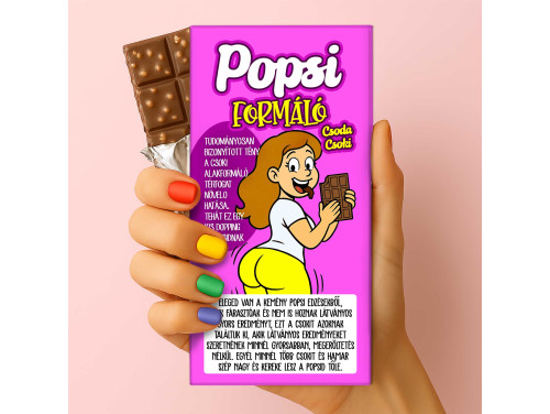 Csoda Csoki - Feliratos Csokoládé - Popsi Formáló Csoda Csoki - Vicces Motivációs Csoki Ajándék - Rizses Csokoládé 75 g