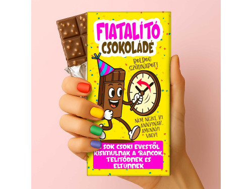 Csoda Csoki - Feliratos Csokoládé - Fiatalító Csokoládé - Vicces Szülinapi Csoki Ajándék - Rizses Csokoládé 75 g