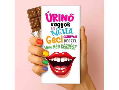 Csoda Csoki - Feliratos Csokoládé - Úrinő vagyok - Vicces Csoki Ajándék - Rizses Csokoládé 75 g
