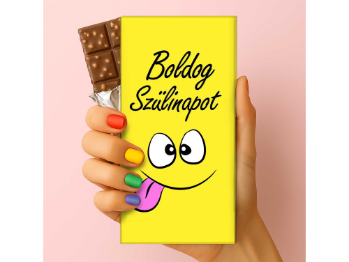 Csoda Csoki - Feliratos Csokoládé - Boldog Szülinapot Sárga fejes - Rizses Csokoládé 75 g - Születésnapi Ajándék