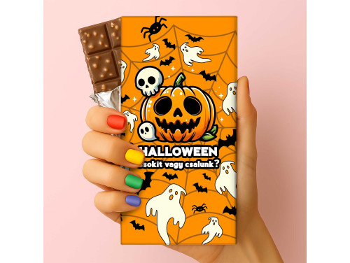 Csoda Csoki - Feliratos Csokoládé - Halloween Csokit vagy Csalunk? - Halloweeni Csoki, Kellék - Rizses Csoki 75 g