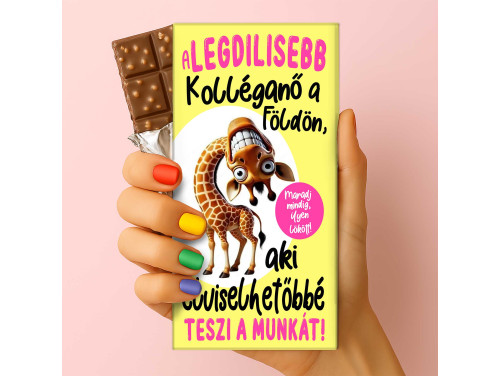Csoda Csoki - Feliratos Csokoládé - A legdilisebb kolléganő - Vicces Csoki Kolléganőnek - Rizses Csokoládé 75 g