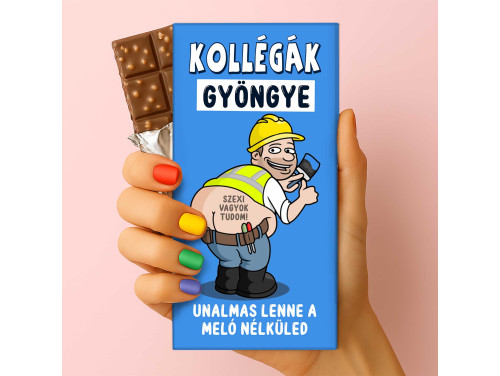 Csoda Csoki - Feliratos Csokoládé - Kollégák Gyöngye - Vicces Csoki Kollégának - Rizses Csokoládé 75 g