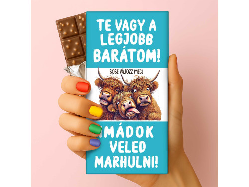 Csoda Csoki - Feliratos Csokoládé - Te Vagy A Legjobb Barátom Imádok Veled Marhulni - Ajándék Barátnak - Rizses Tejcsokoládé 75 g