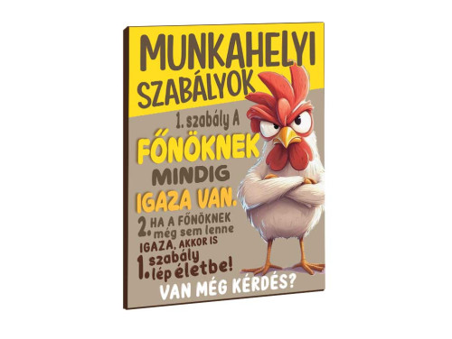 Vicces Feliratos Hűtőmágnes – Munkahelyi Szabályok - Humor és ajándék kollégáknak, barátoknak
