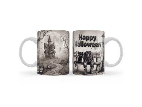 (B1364) Halloween Bögre 3 dl - Happy Halloween Fej Nélküli Fiú Bögre - Halloween Kellékek