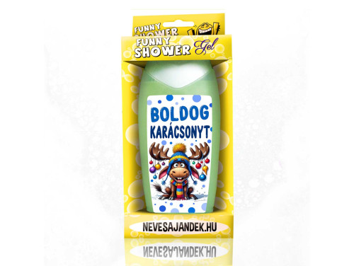 (TUS189) Karácsonyi Tusfürdő 300 ml – Boldog Karácsonyt Rénszarvas Fiú Mintás Tusfürdő - Karácsonyit Ajándék