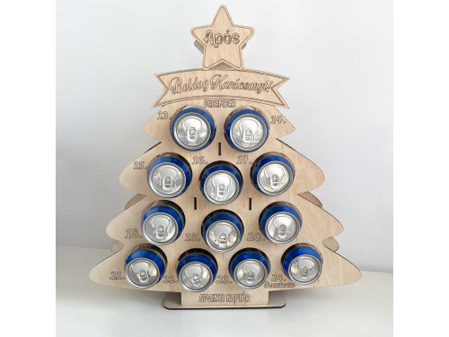 Karácsonyi Sörös Adventi Naptár Fából -  