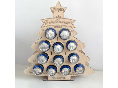 Karácsonyi Sörös Adventi Naptár Fából -  