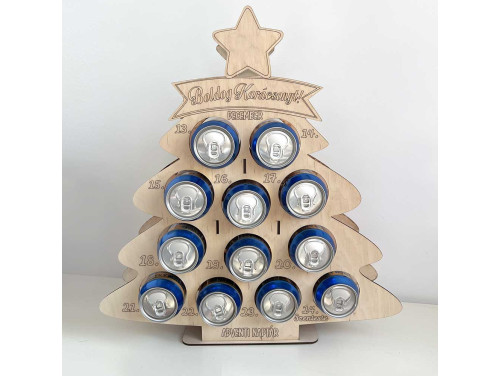 Karácsonyi Sörös Adventi Naptár Fából -  